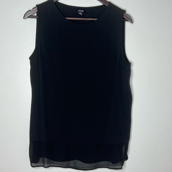 Eileen Fisher 100% Silk Sleeveless Top with Sheer Hem - Picture 6 of 6